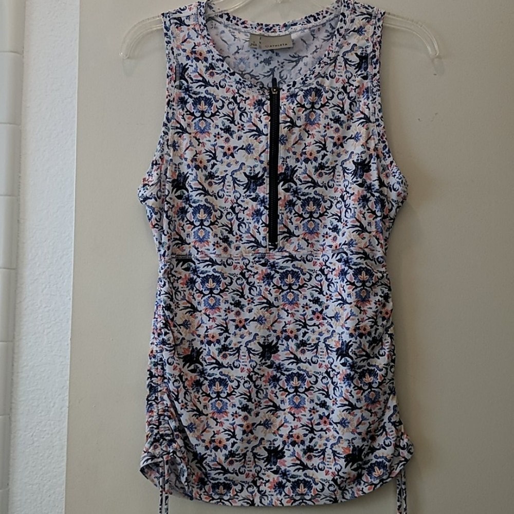 Athleta Floral Zip‐Up Rash Guard 🏄‍♀️